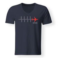 Thumbnail for Aviation Heartbeats Designed V-Neck T-Shirts