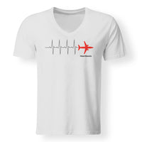 Thumbnail for Aviation Heartbeats Designed V-Neck T-Shirts