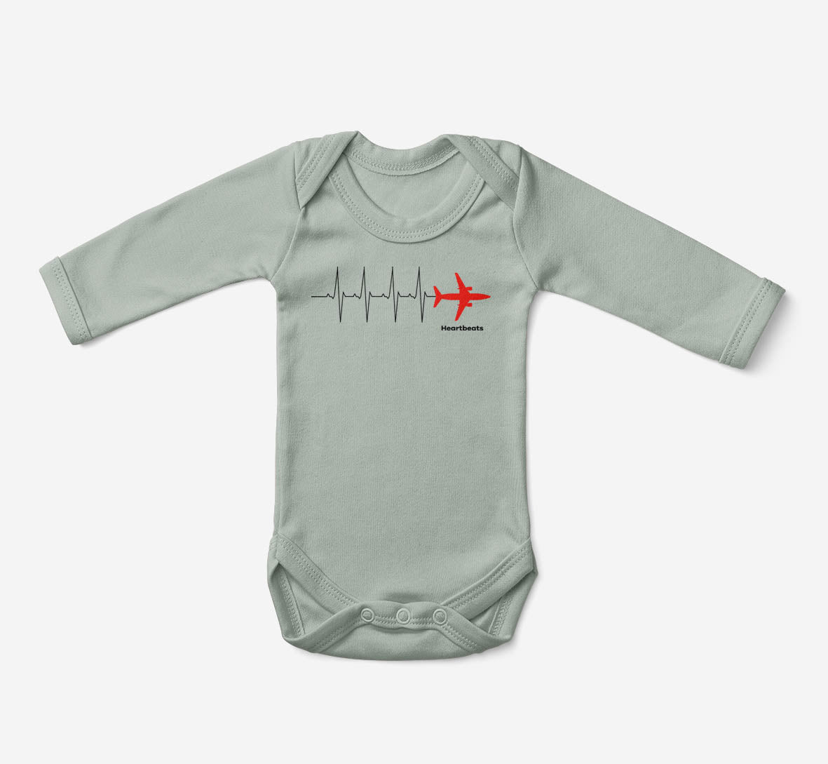 Aviation Heartbeats Designed Baby Bodysuits