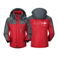 Thumbnail for Aviation Heartbeats Designed Thick Winter Jackets