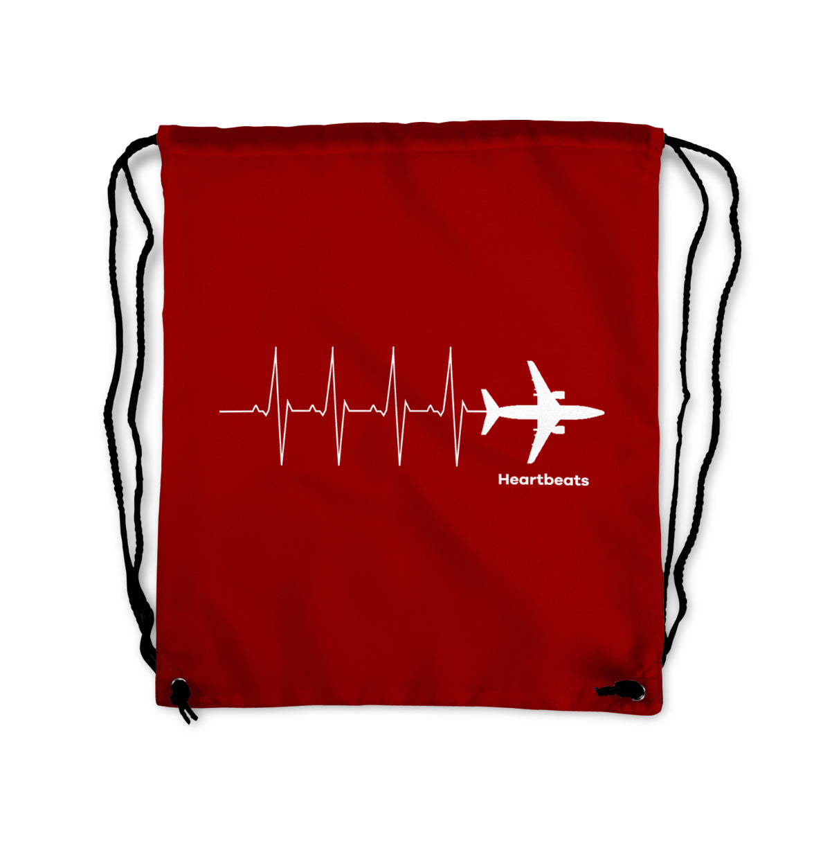 Aviation Heartbeats Designed Drawstring Bags