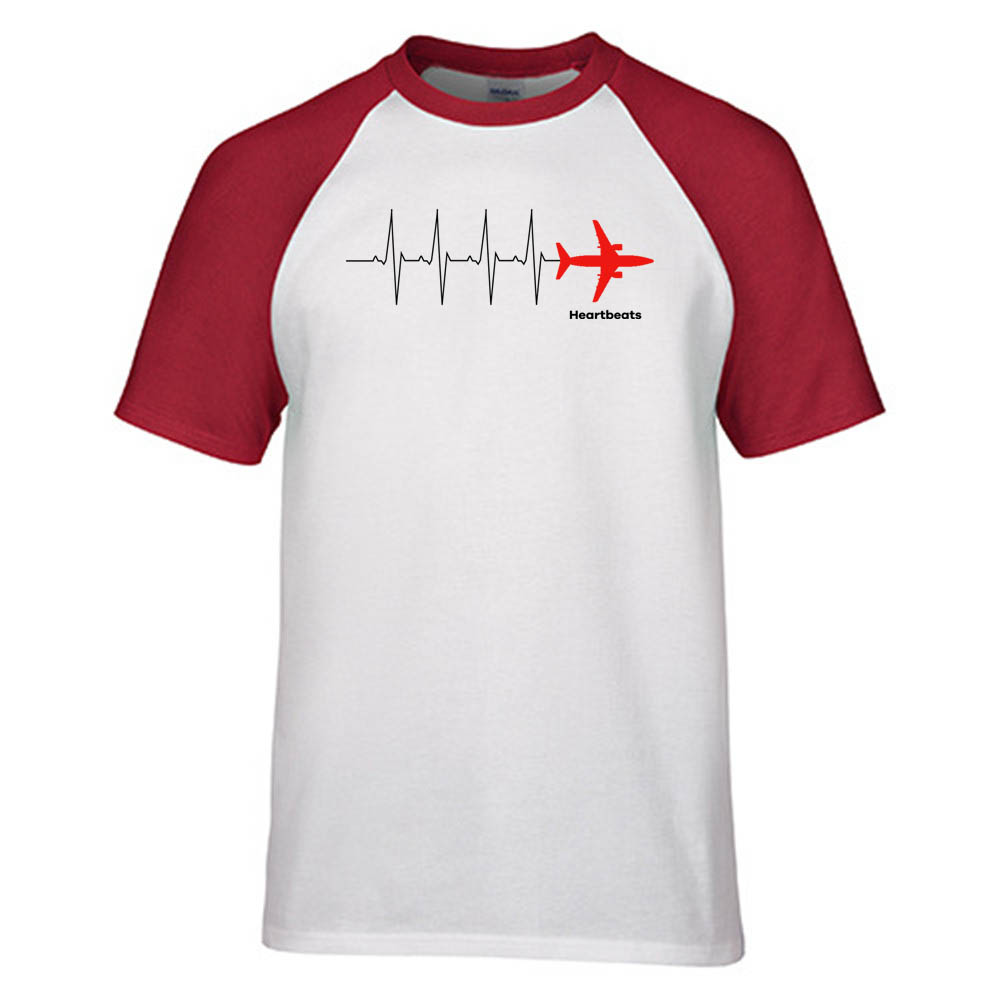 Aviation Heartbeats Designed Raglan T-Shirts