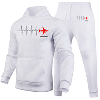 Thumbnail for Aviation Heartbeats Designed Hoodies & Sweatpants Set