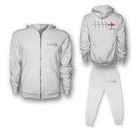Thumbnail for Aviation Heartbeats Designed Zipped Hoodies & Sweatpants Set
