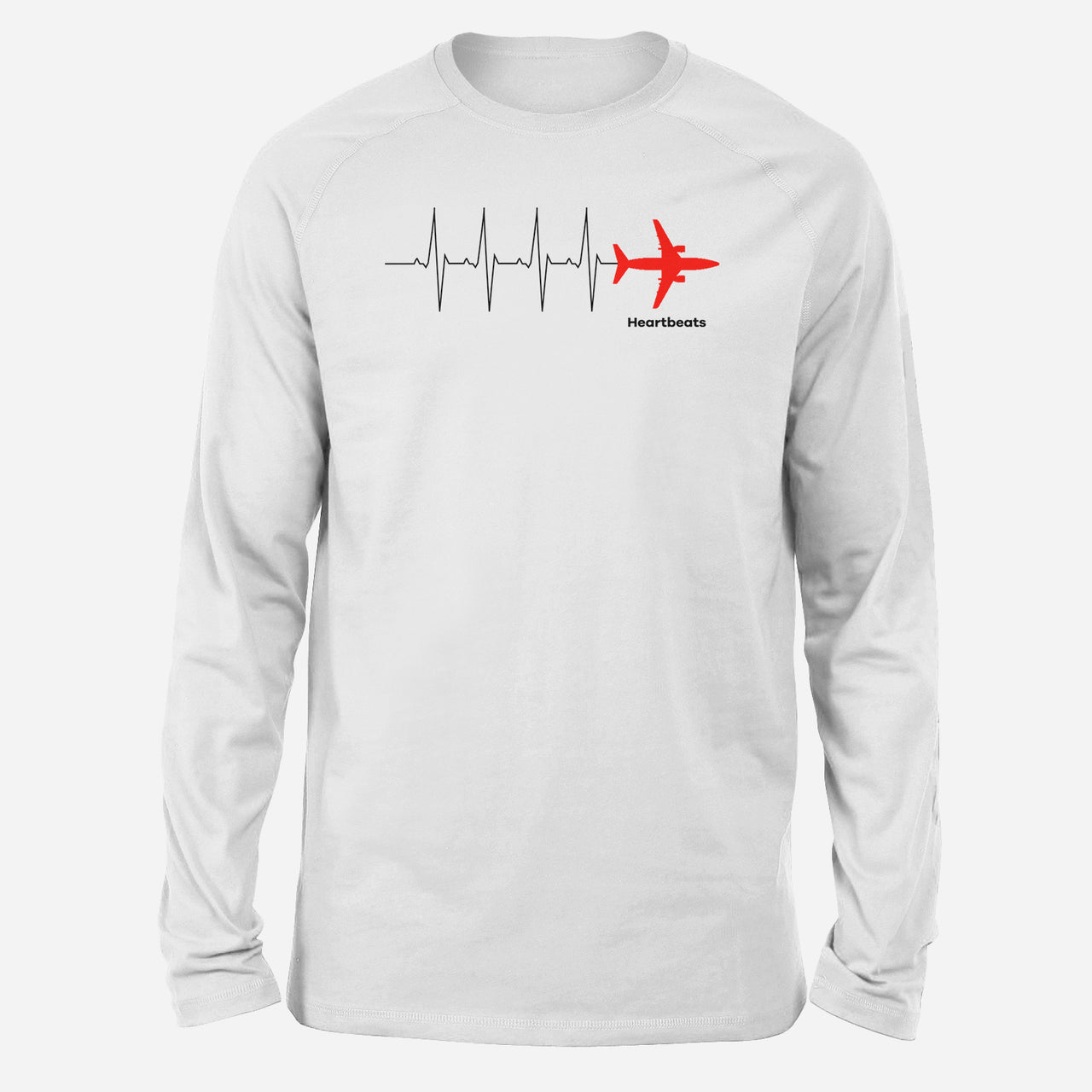 Aviation Heartbeats Designed Long-Sleeve T-Shirts