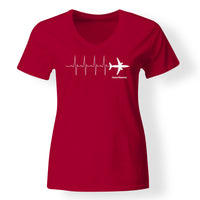 Thumbnail for Aviation Heartbeats Designed V-Neck T-Shirts