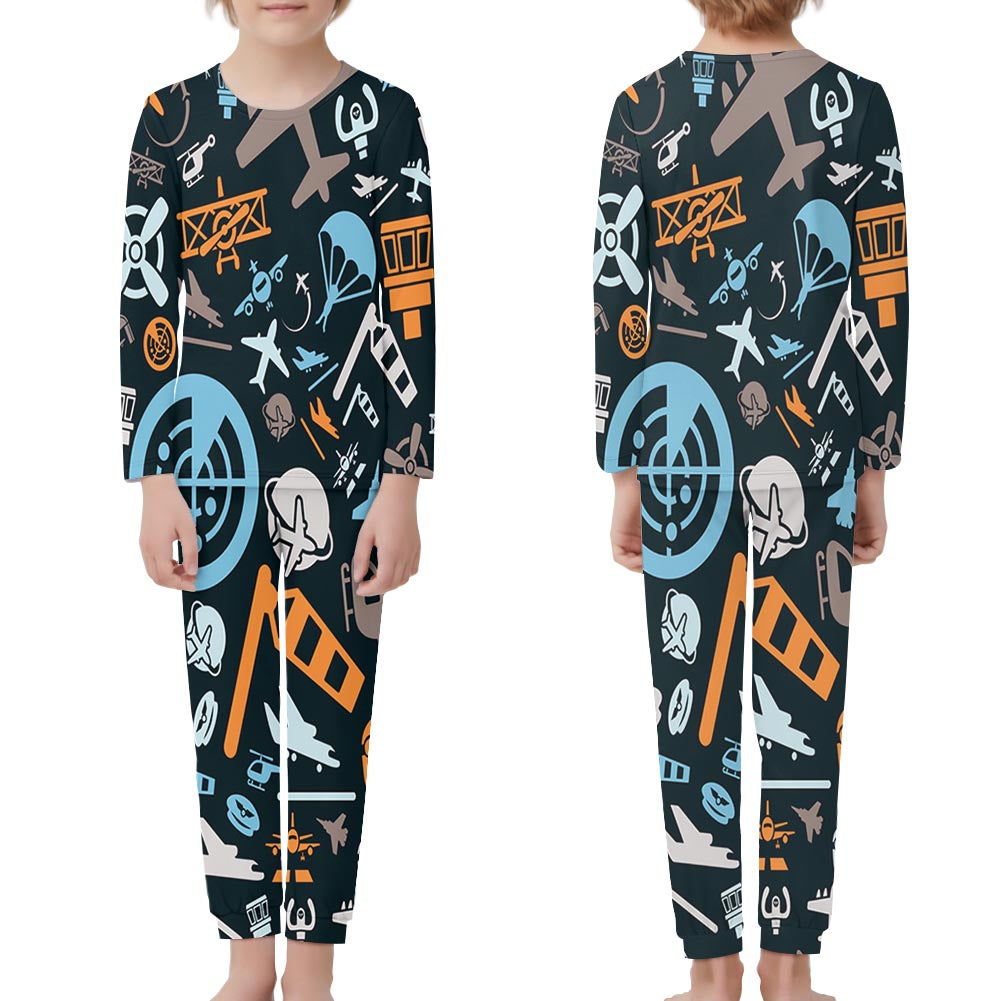 Aviation Icons Designed "Children" Pijamas