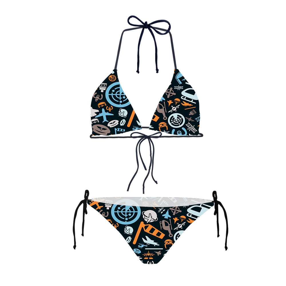 Aviation Icons Designed Triangle Bikini