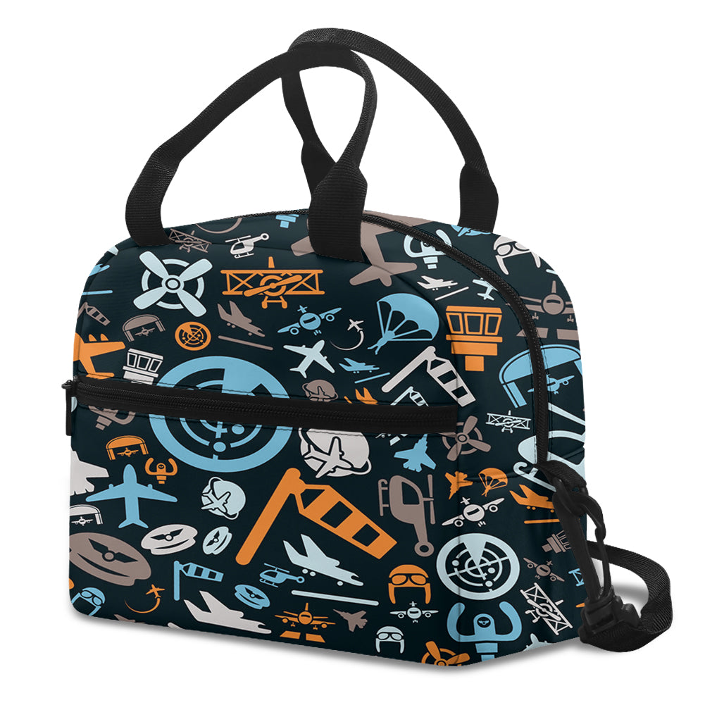Aviation Icons Designed Lunch Bags