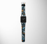 Thumbnail for Aviation Icons Designed Leather Apple Watch Straps