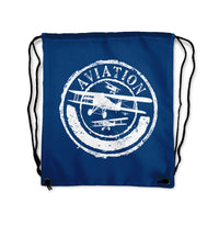 Thumbnail for Aviation Lovers Designed Drawstring Bags