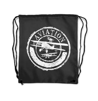 Thumbnail for Aviation Lovers Designed Drawstring Bags
