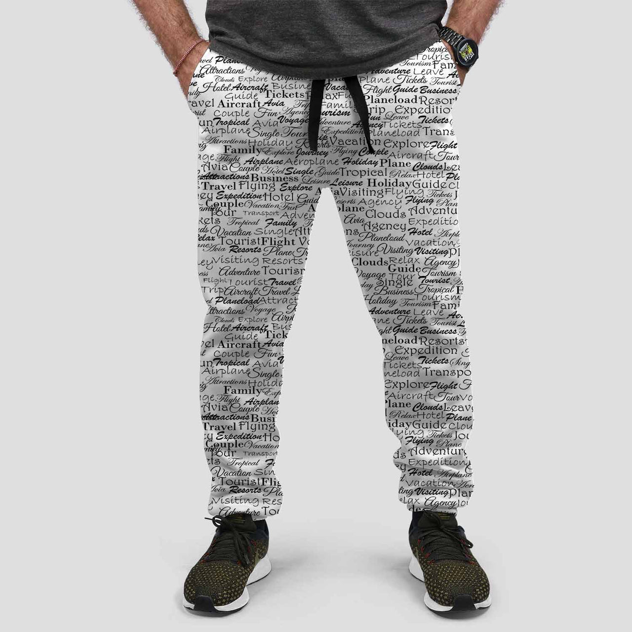 Aviation Lovers Texts Designed Sweat Pants & Trousers