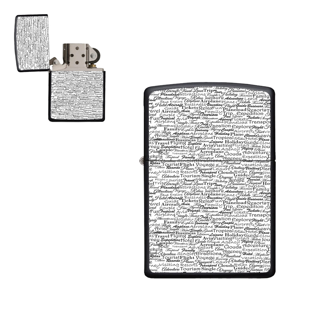 Aviation Lovers Texts Designed Metal Lighters