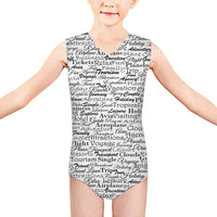 Thumbnail for Aviation Lovers Texts Designed Kids Swimsuit