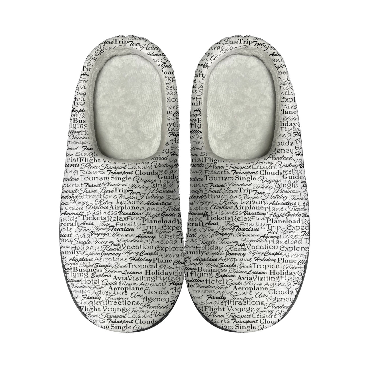 Aviation Lovers Texts Designed Cotton Slippers