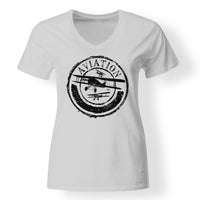 Thumbnail for Aviation Lovers Designed V-Neck T-Shirts