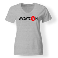 Thumbnail for Aviation Designed V-Neck T-Shirts