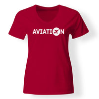 Thumbnail for Aviation Designed V-Neck T-Shirts