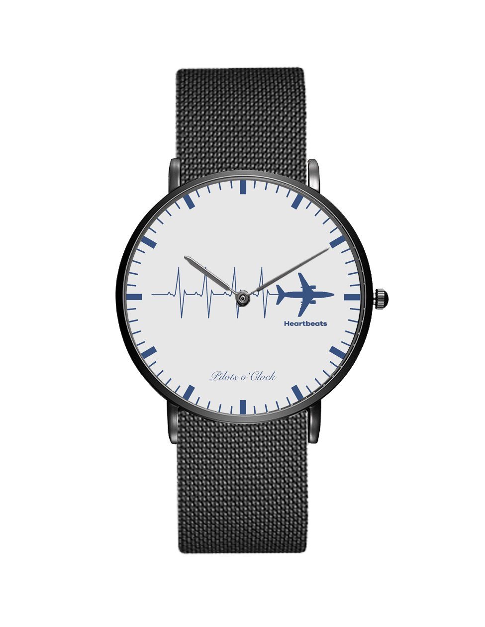 Aviation Heartbeats Stainless Steel Strap Watches Pilot Eyes Store Black & Stainless Steel Strap 