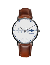 Thumbnail for Aviation Heartbeats Leather Strap Watches Pilot Eyes Store Black & Brown Leather Strap 