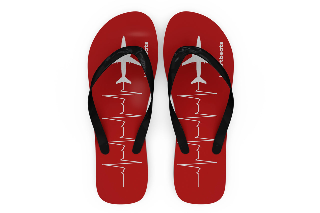 Aviation Heartbeats Designed Slippers (Flip Flops)