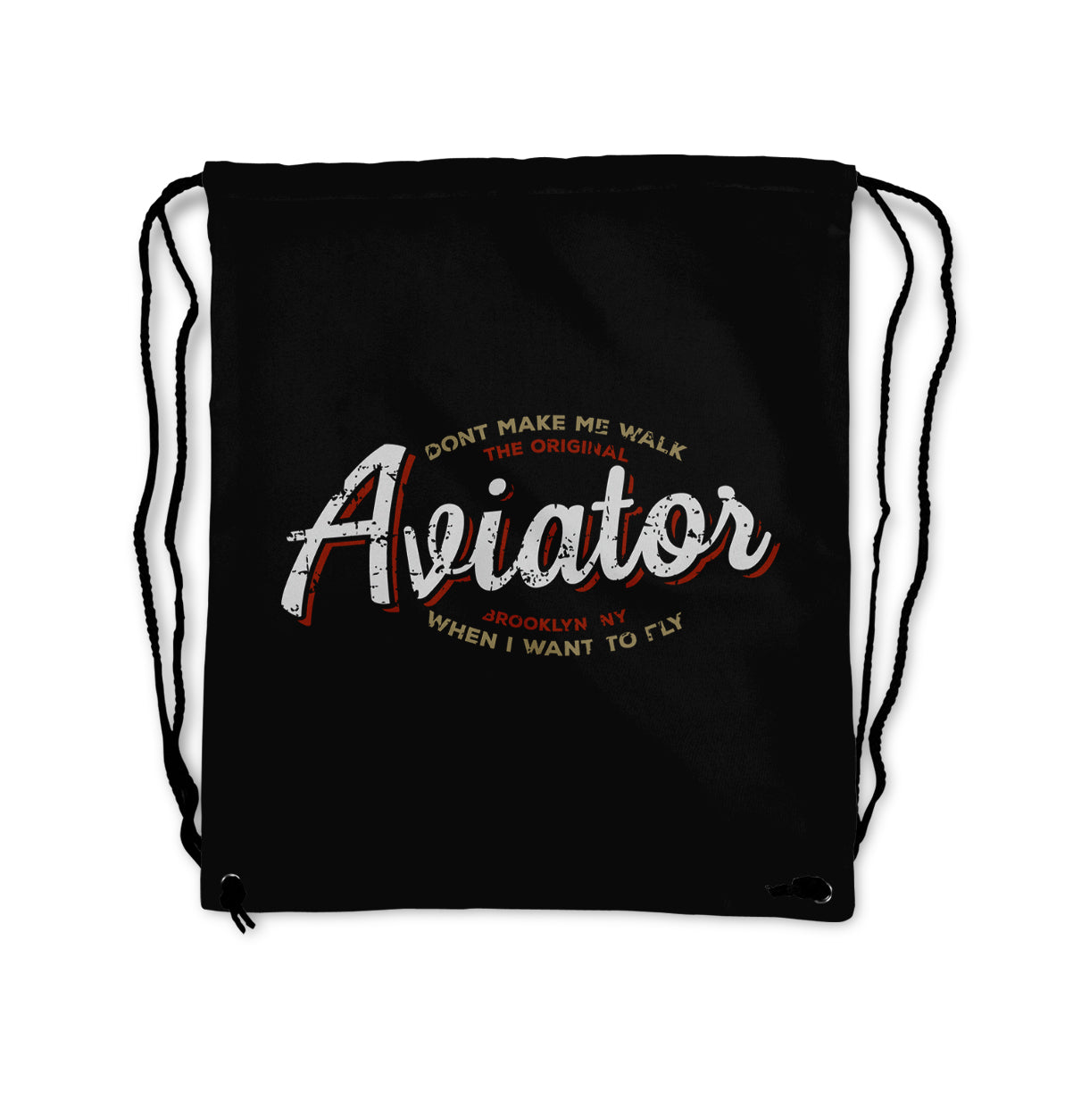 Aviator - Dont Make Me Walk Designed Drawstring Bags