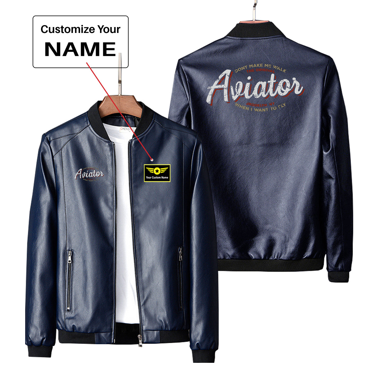 Aviator - Dont Make Me Walk Designed PU Leather Jackets