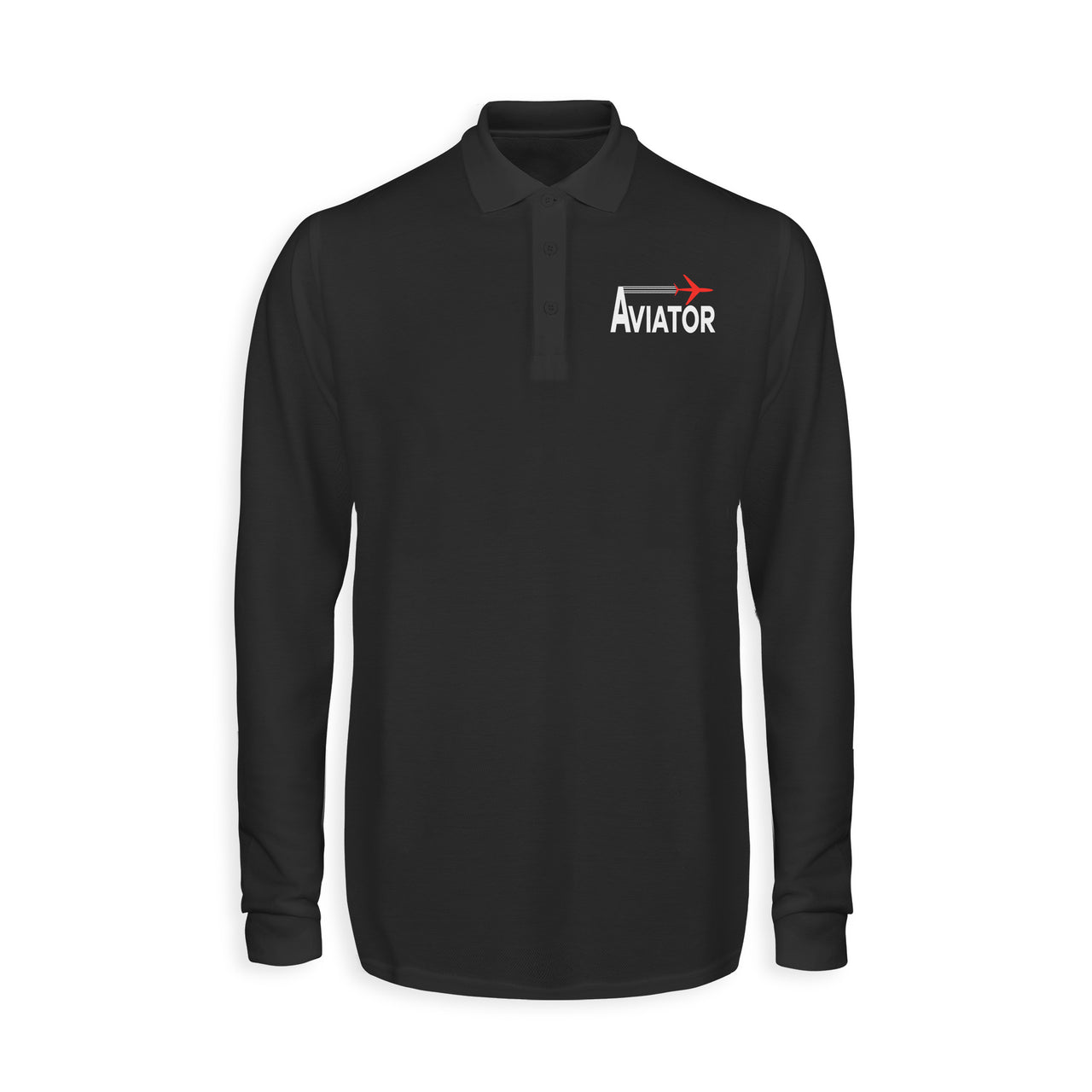 Aviator Designed Long Sleeve Polo T-Shirts