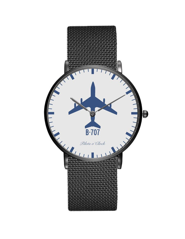 Boeing 707 Stainless Steel Strap Watches Pilot Eyes Store Black & Stainless Steel Strap 