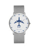 Boeing 707 Stainless Steel Strap Watches Pilot Eyes Store Silver & Silver Stainless Steel Strap 