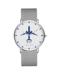 Thumbnail for Boeing 777 Stainless Steel Strap Watches Pilot Eyes Store Silver & Silver Stainless Steel Strap 
