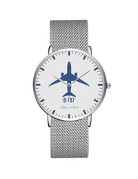Thumbnail for Boeing 787 Stainless Steel Strap Watches Pilot Eyes Store Silver & Silver Stainless Steel Strap 