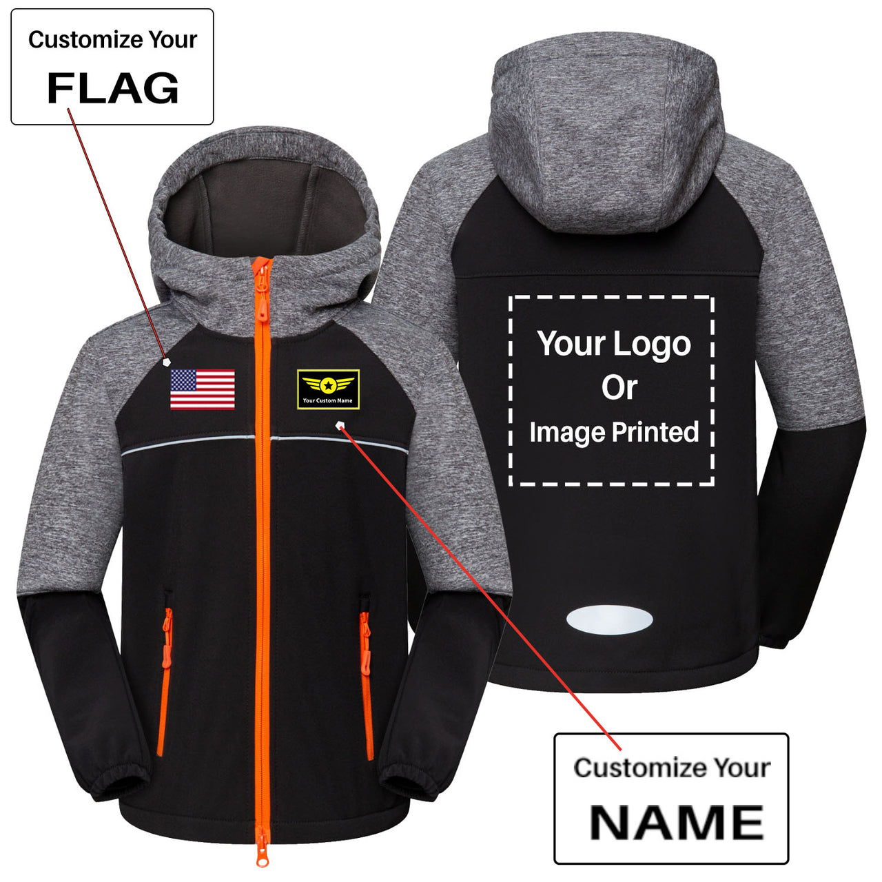 Custom Flag & Name & LOGO Children Polar Style Jackets
