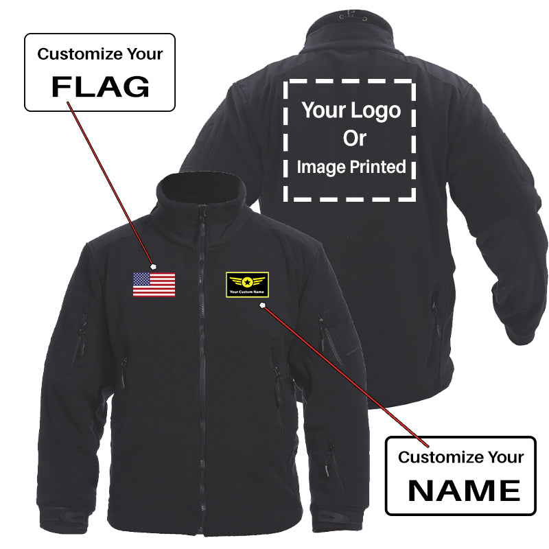 Custom Flag & Name & LOGO Fleece Military Jackets