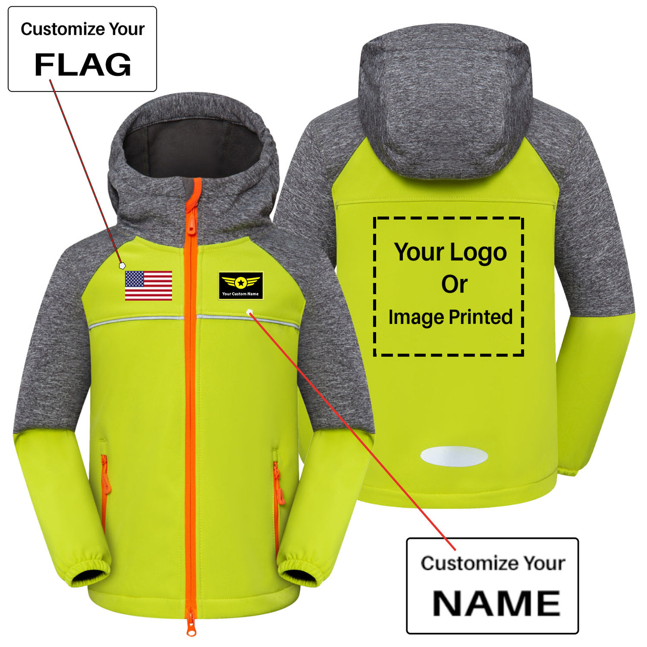 Custom Flag & Name & LOGO Children Polar Style Jackets