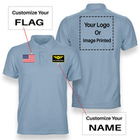 Thumbnail for Custom Flag & Name & Logo Designed Polo T-Shirts