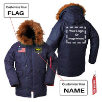 Thumbnail for Custom Flag & Name & LOGO Designed Parka Bomber Jackets