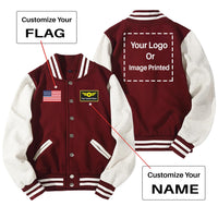 Thumbnail for Custom Flag & Name & LOGO Designed Baseball Style Jackets
