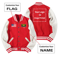 Thumbnail for Custom Flag & Name & LOGO Designed Baseball Style Jackets