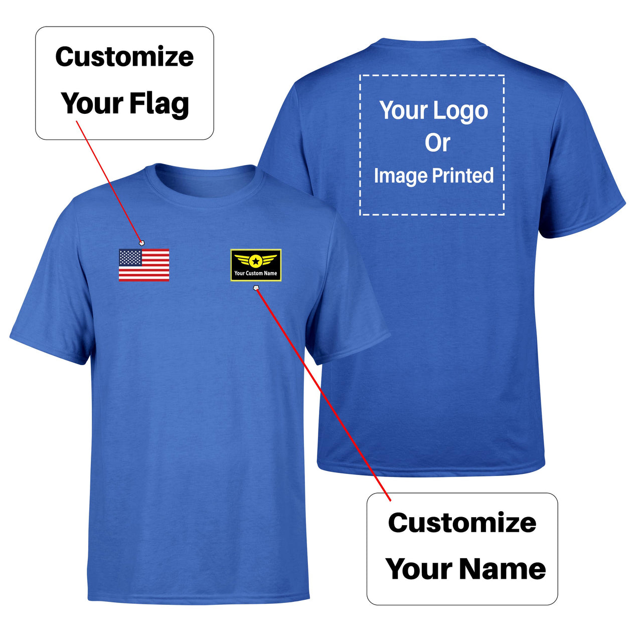Custom Flag & Name & LOGO Designed T-Shirts