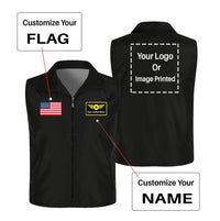 Thumbnail for Custom Flag & Name with LOGO Designed Thin Style Vests