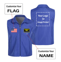 Thumbnail for Custom Flag & Name with LOGO Designed Thin Style Vests