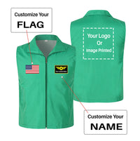Thumbnail for Custom Flag & Name with LOGO Designed Thin Style Vests
