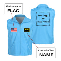 Thumbnail for Custom Flag & Name with LOGO Designed Thin Style Vests