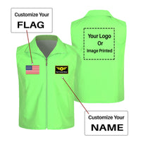 Thumbnail for Custom Flag & Name with LOGO Designed Thin Style Vests