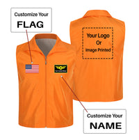 Thumbnail for Custom Flag & Name with LOGO Designed Thin Style Vests
