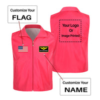 Thumbnail for Custom Flag & Name with LOGO Designed Thin Style Vests