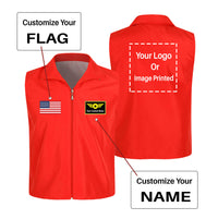Thumbnail for Custom Flag & Name with LOGO Designed Thin Style Vests