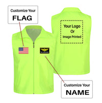 Thumbnail for Custom Flag & Name with LOGO Designed Thin Style Vests